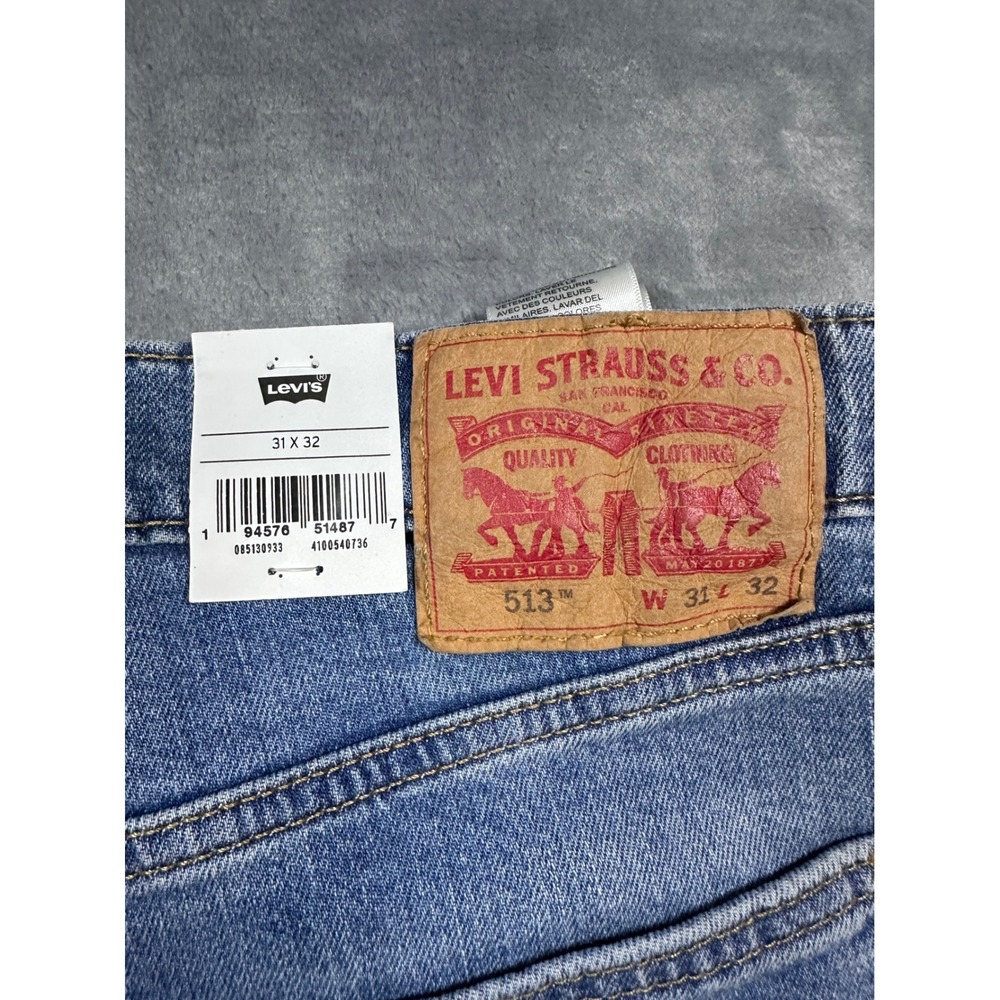 Levis 513 Slim Straight Jeans Mens 31x32 Blue Flex Stretch 08513-0933 NWT - Picture 9 of 11